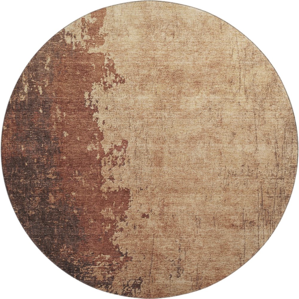 Premium Machine Washable Mayfield AMF1904 Orange 8' x 8' Round Rug
