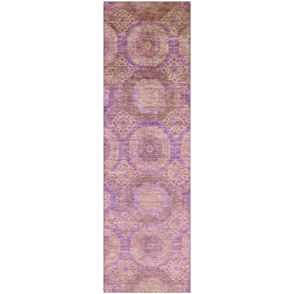 Premium Machine Washable Mayfield AMF1925 Pink 2'3" x 7'6" Runner Rug