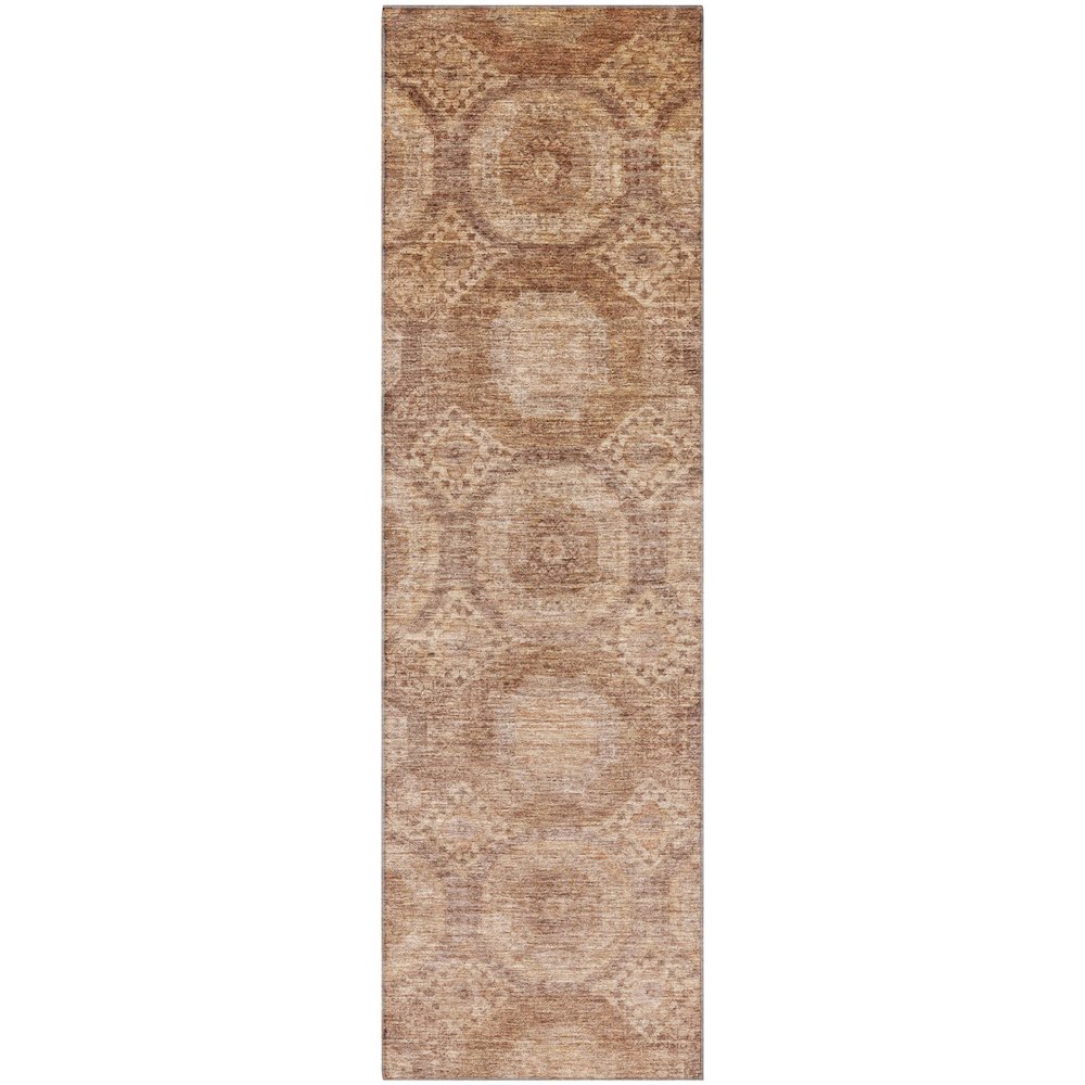 Premium Machine Washable Mayfield AMF1925 Orange 2'3" x 7'6" Runner Rug