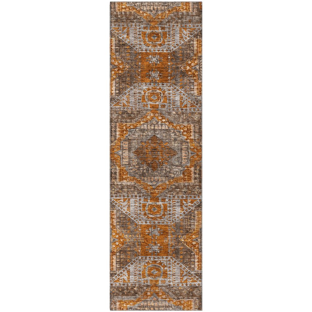 Premium Machine Washable Mayfield AMF1928 Orange 2'3" x 7'6" Runner Rug