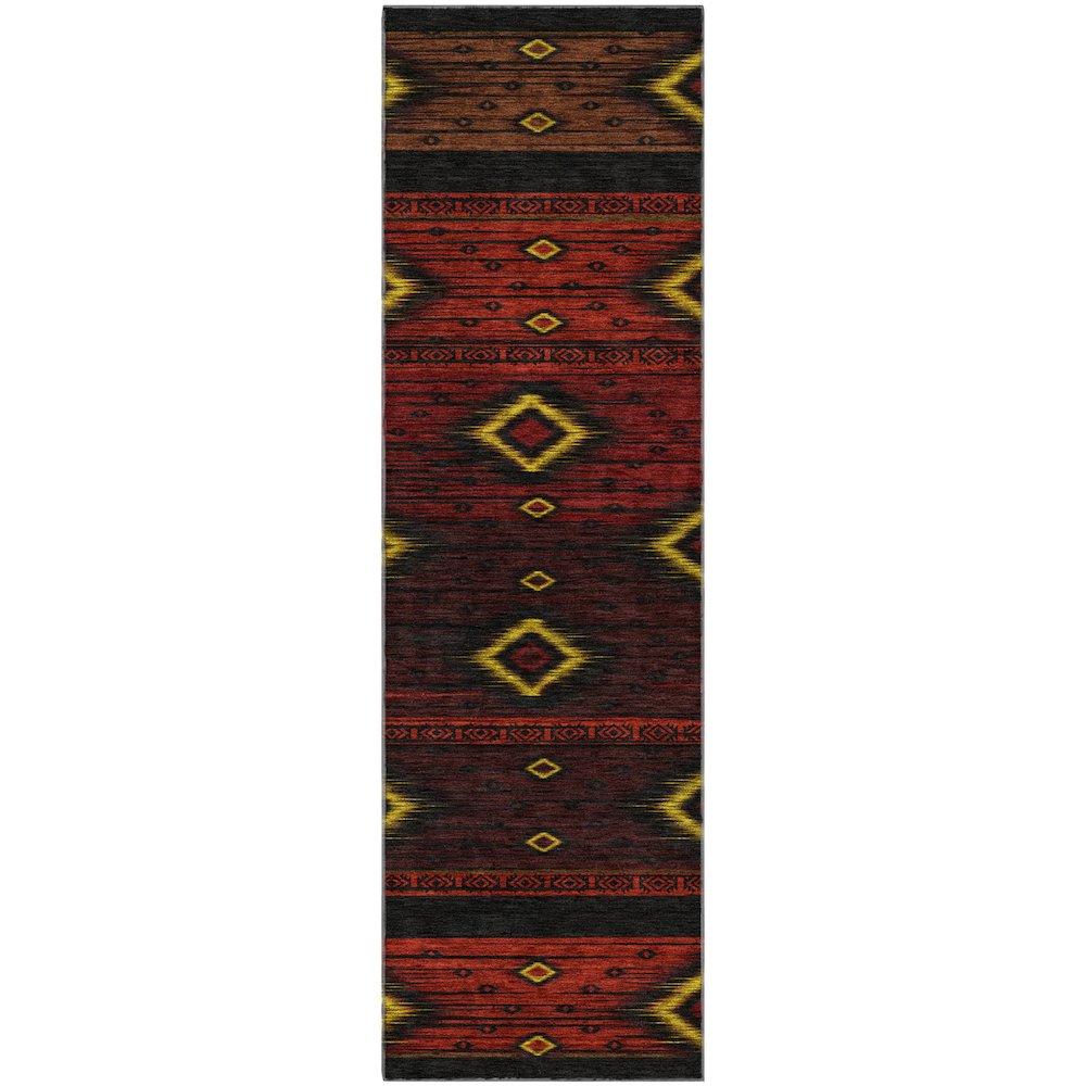 Premium Machine Washable Mayfield AMF1943 Red 2'3" x 7'6" Runner Rug