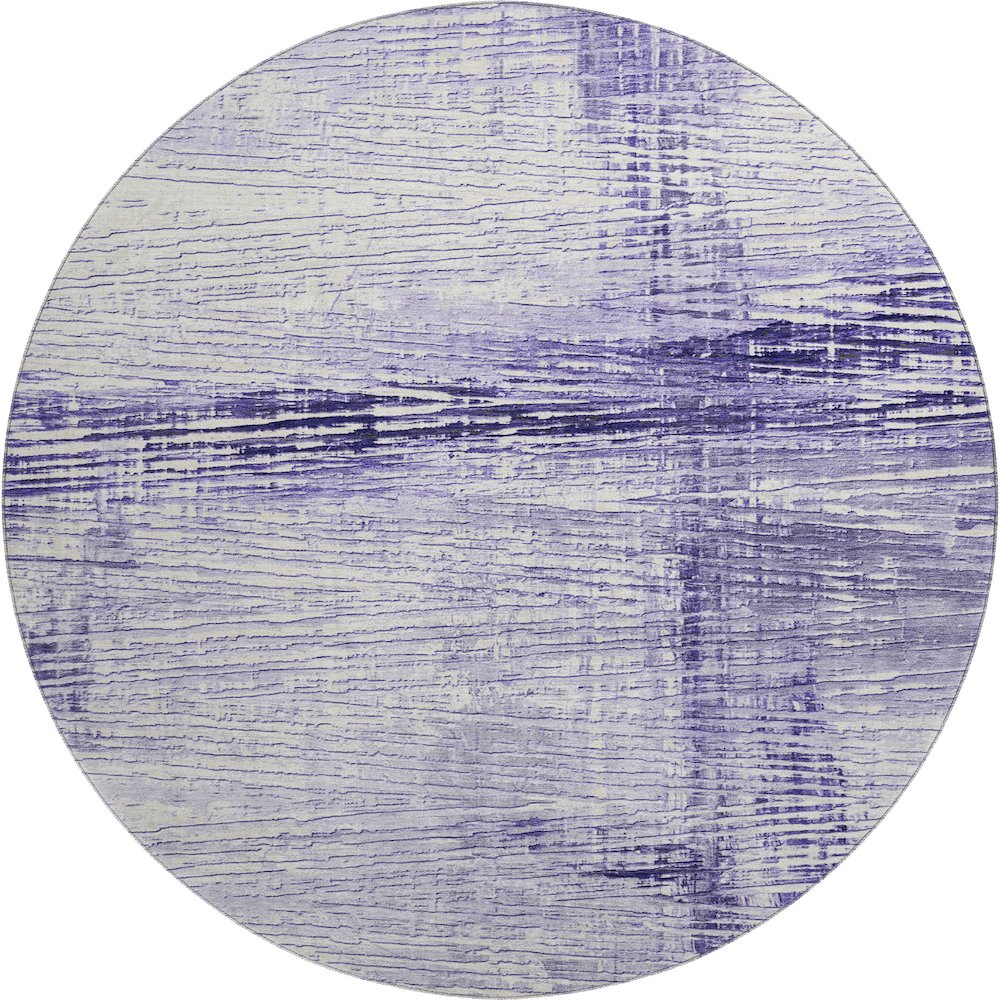 Premium Machine Washable Mayfield AMF1981 Purple 8' x 8' Round Rug