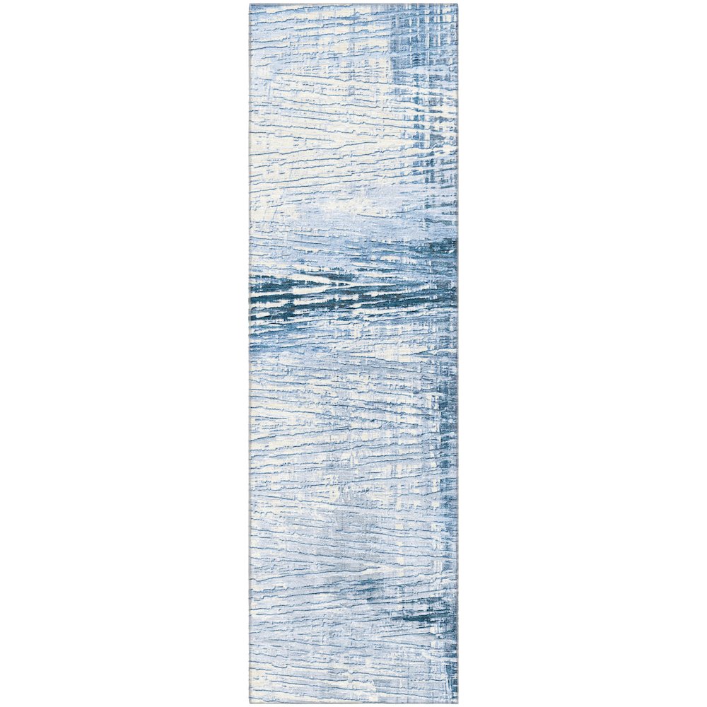 Premium Machine Washable Mayfield AMF1981 Blue 2'3" x 7'6" Runner Rug