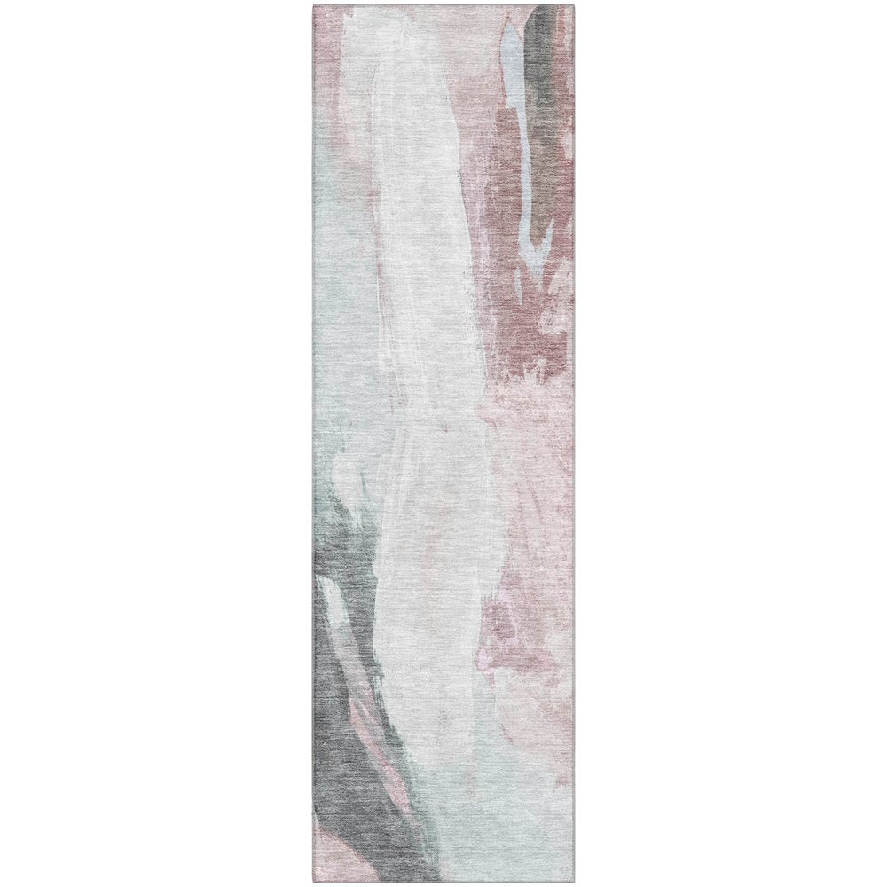 Premium Machine Washable Mayfield AMF1987 Pink 2'3" x 7'6" Runner Rug