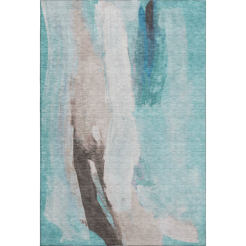 Premium Machine Washable Mayfield AMF1987 Teal 3' x 5' Rug