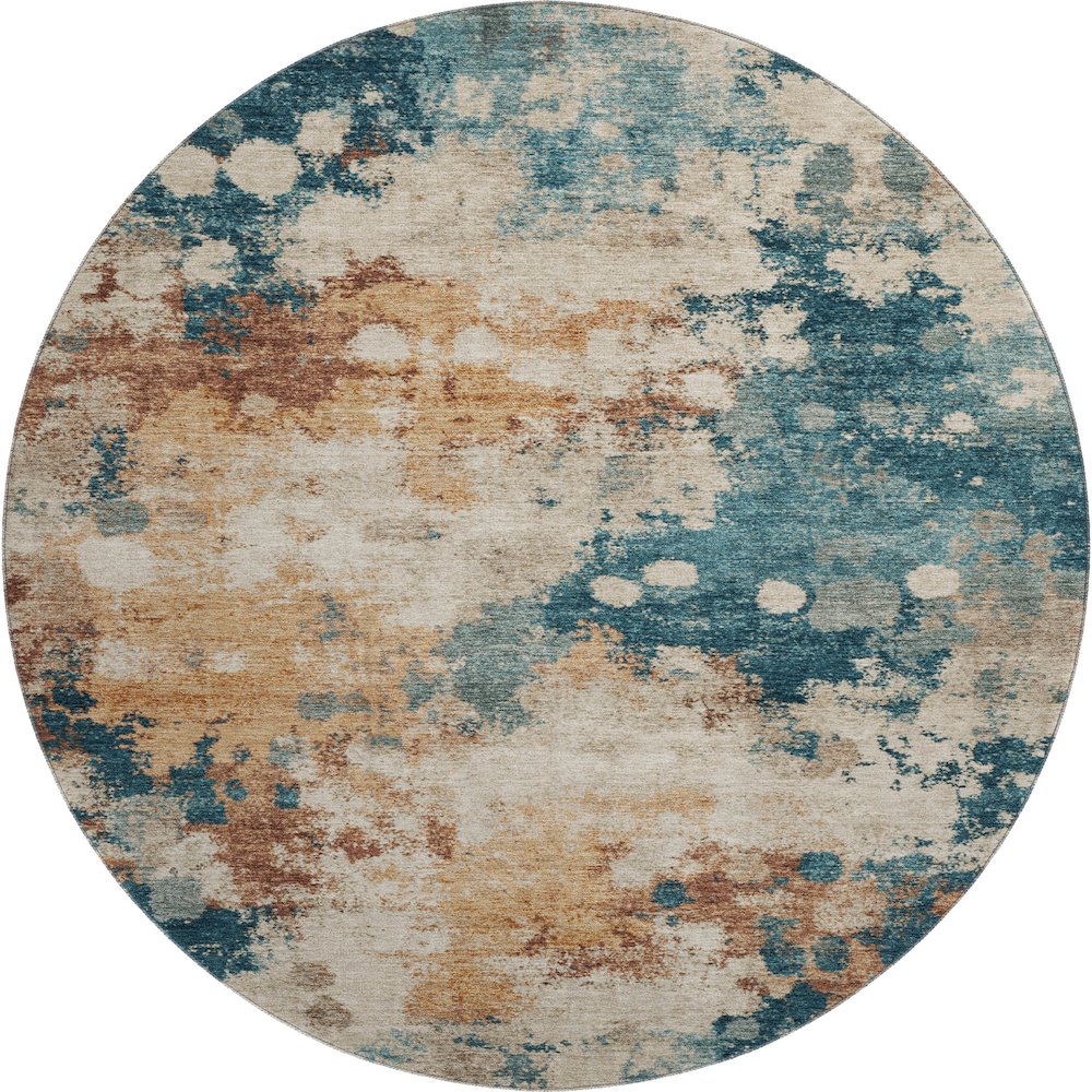 Premium Machine Washable Mayfield AMF1992 Ivory 8' x 8' Round Rug