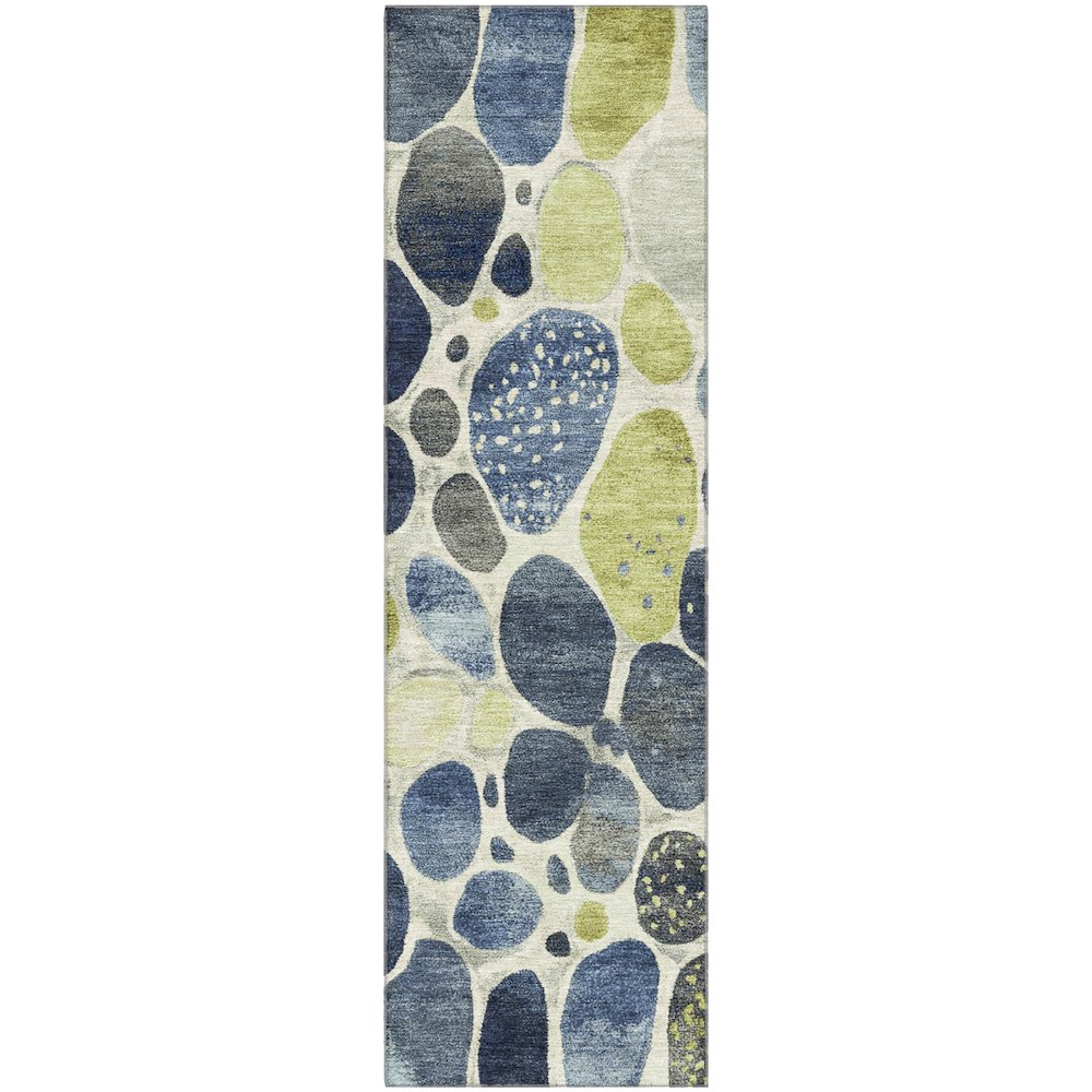 Premium Machine Washable Mayfield AMF1993 Blue 2'3" x 7'6" Runner Rug