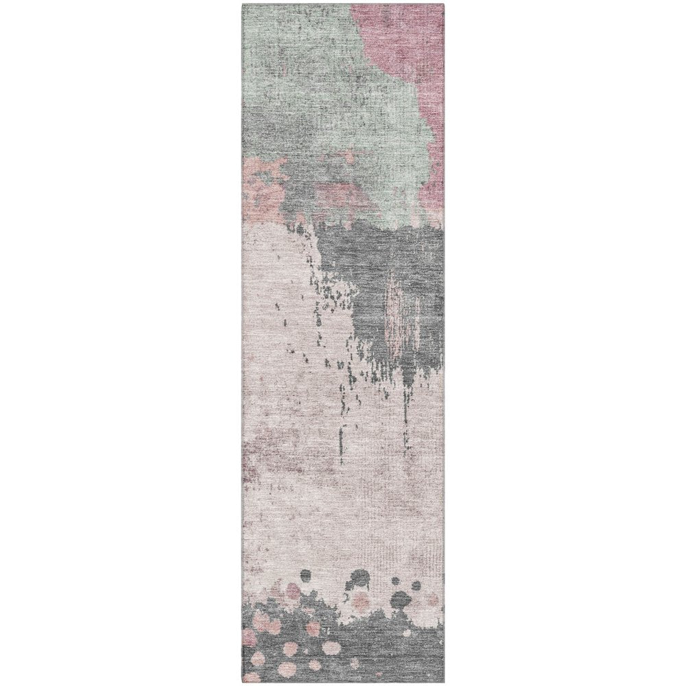Premium Machine Washable Mayfield AMF1994 Pink 2'3" x 7'6" Runner Rug