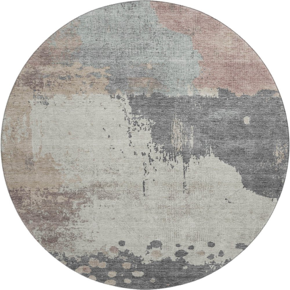 Premium Machine Washable Mayfield AMF1994 Brown 8' x 8' Round Rug