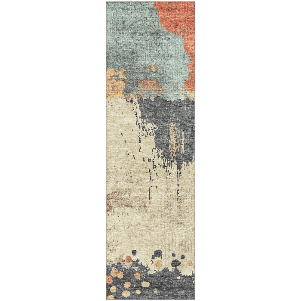 Premium Machine Washable Mayfield AMF1994 Orange 2'3" x 7'6" Runner Rug