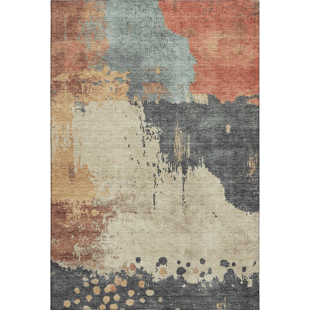 Premium Machine Washable Mayfield AMF1994 Orange 5' x 7'6" Rug