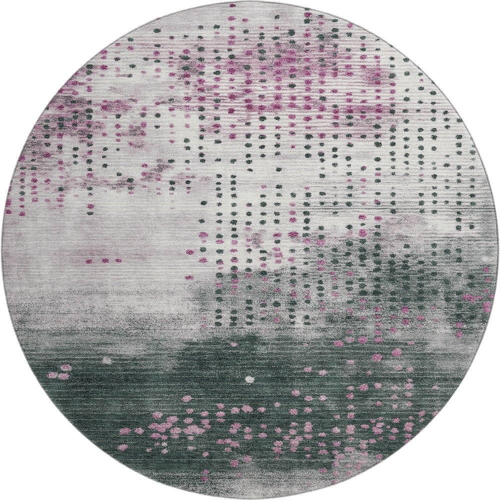 Premium Machine Washable Mayfield AMF1995 Pink 8' x 8' Round Rug