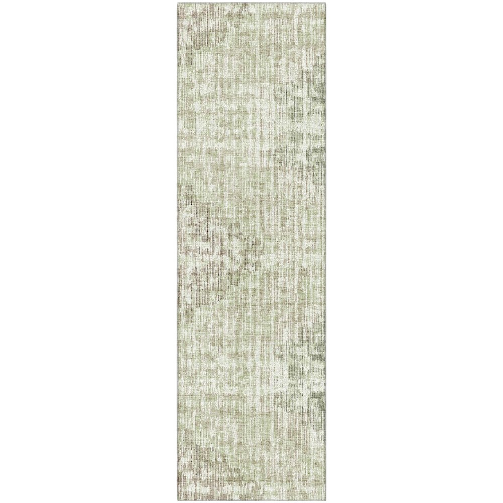 Premium Machine Washable Mayfield AMF1996 Green 2'3" x 7'6" Runner Rug