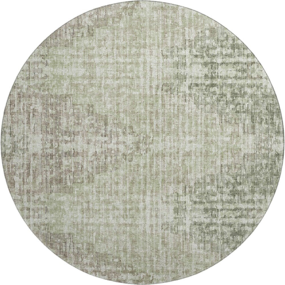 Premium Machine Washable Mayfield AMF1996 Green 8' x 8' Round Rug