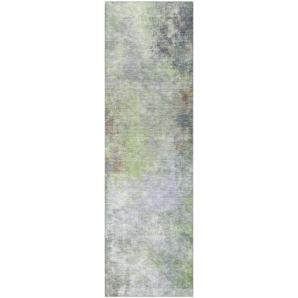 Premium Machine Washable Mayfield AMF1999 Green 2'3" x 7'6" Runner Rug