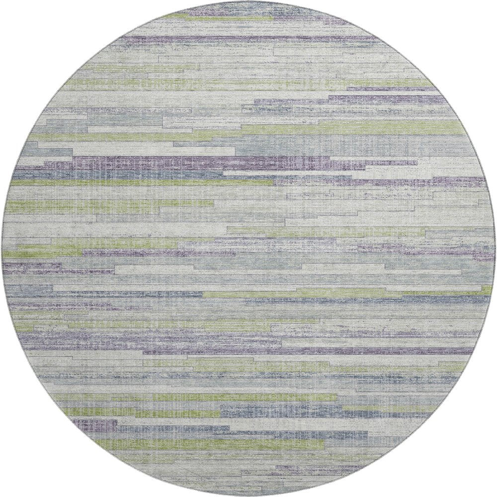 Premium Machine Washable Mayfield AMF2000 Green 8' x 8' Round Rug