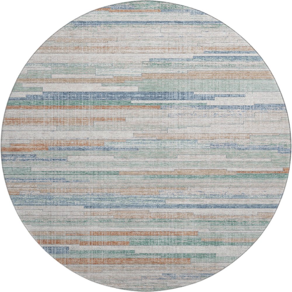 Premium Machine Washable Mayfield AMF2000 Ivory 8' x 8' Round Rug