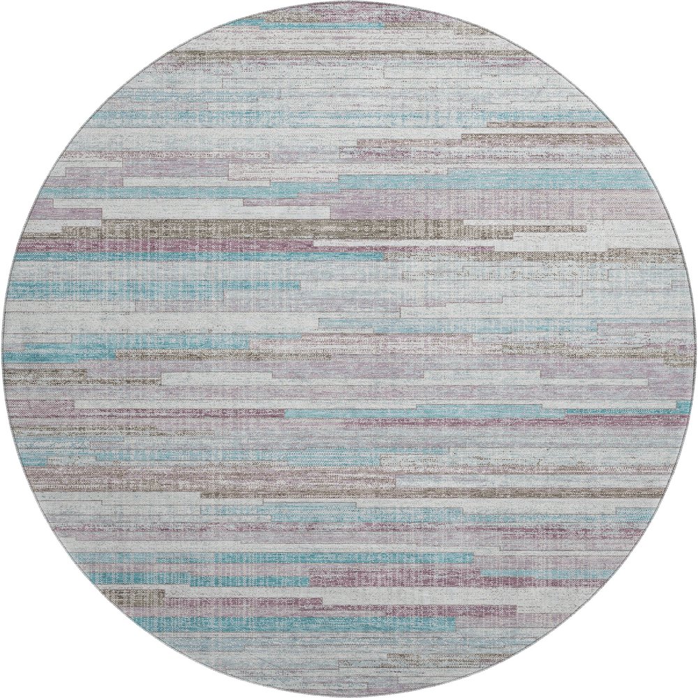 Premium Machine Washable Mayfield AMF2000 Teal 8' x 8' Round Rug