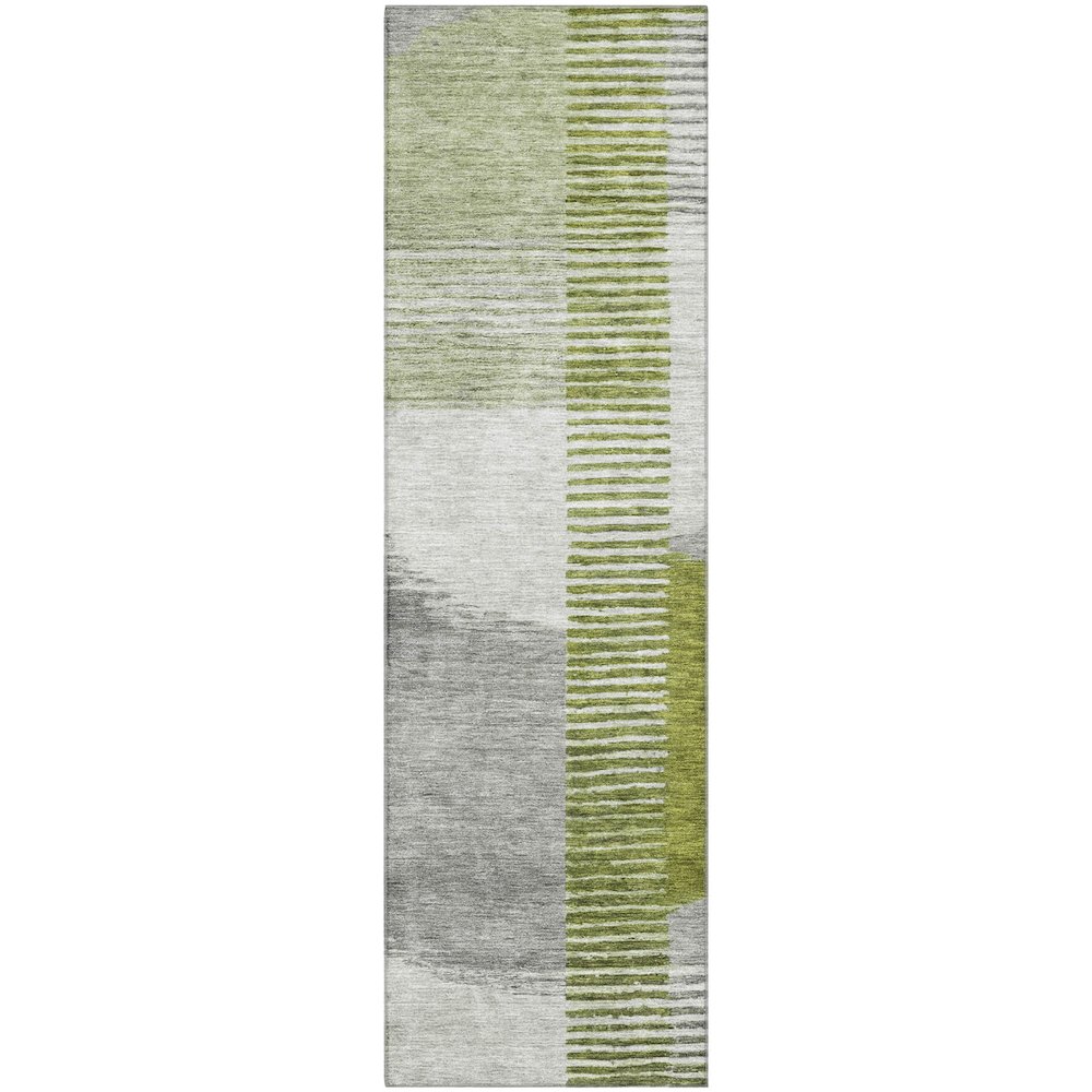 Premium Machine Washable Mayfield AMF2001 Green 2'3" x 7'6" Runner Rug