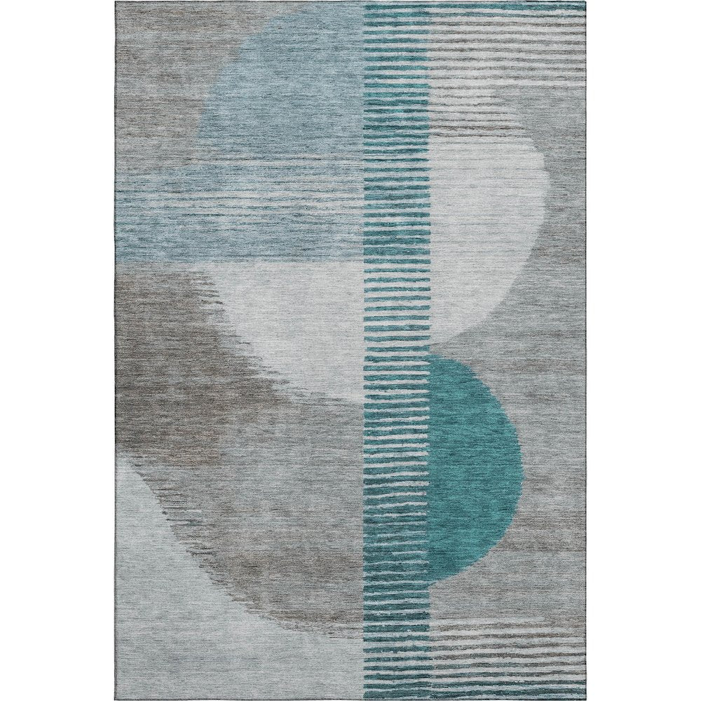 Premium Machine Washable Mayfield AMF2001 Teal 3' x 5' Rug