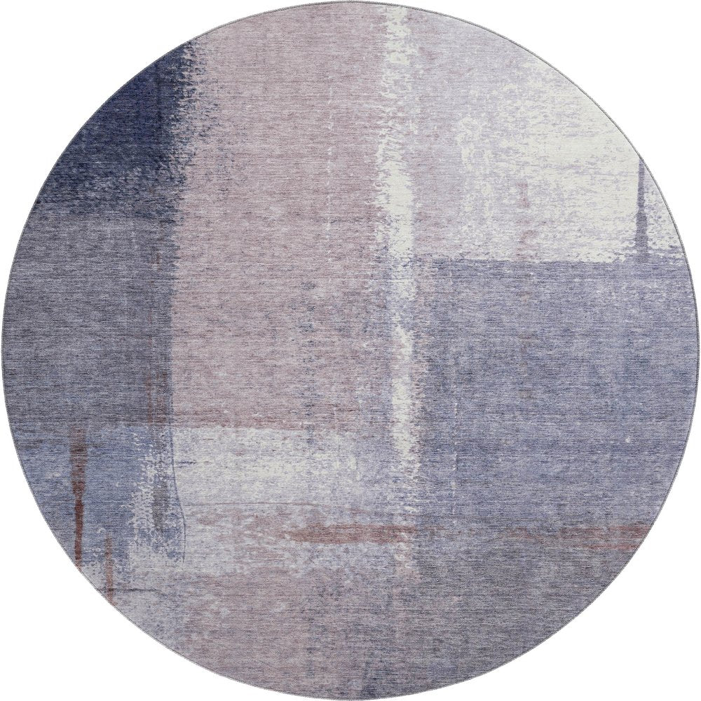 Premium Machine Washable Mayfield AMF2002 Purple 8' x 8' Round Rug