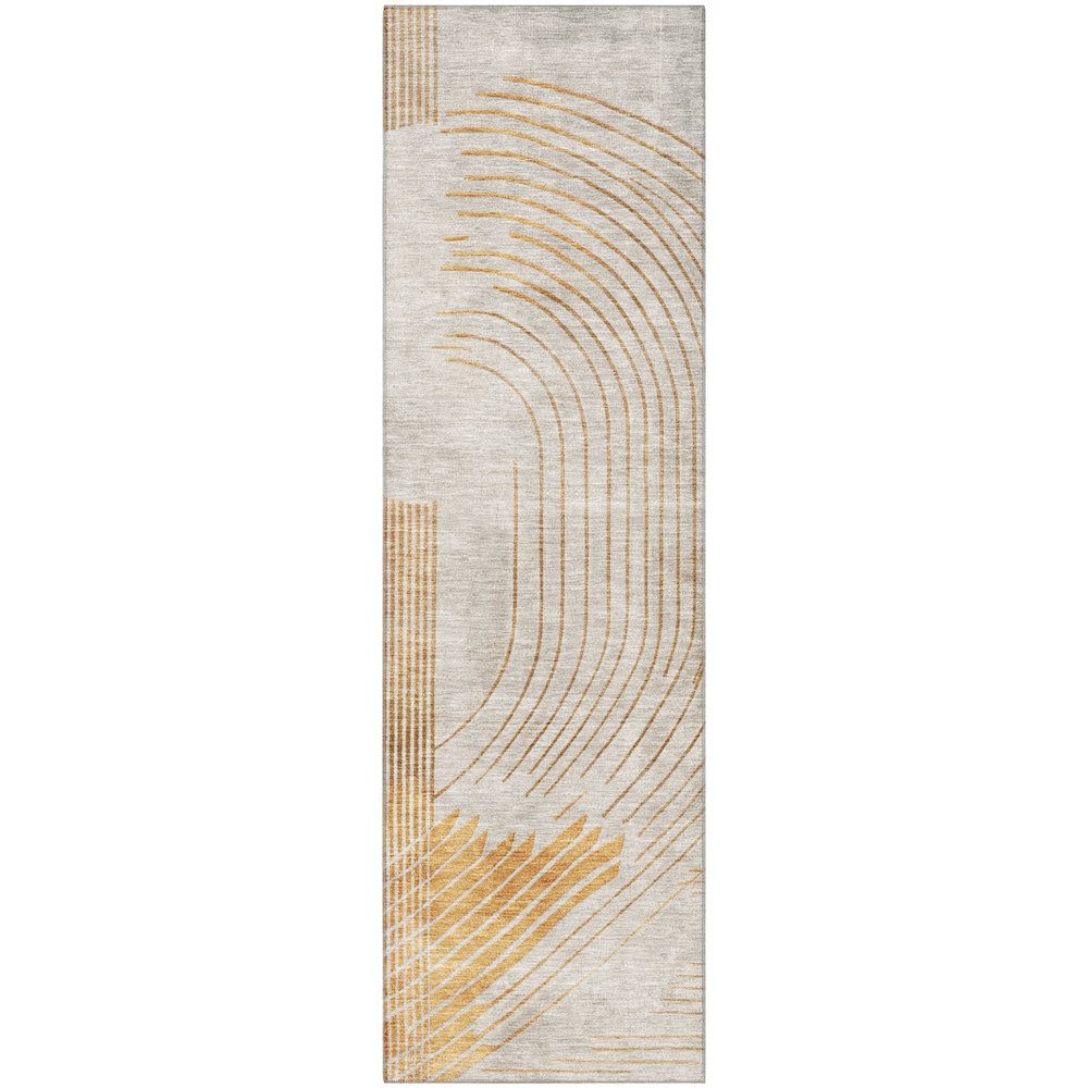 Premium Machine Washable Mayfield AMF2003 Gold 2'3" x 7'6" Runner Rug