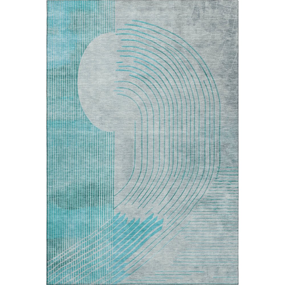 Premium Machine Washable Mayfield AMF2003 Teal 3' x 5' Rug