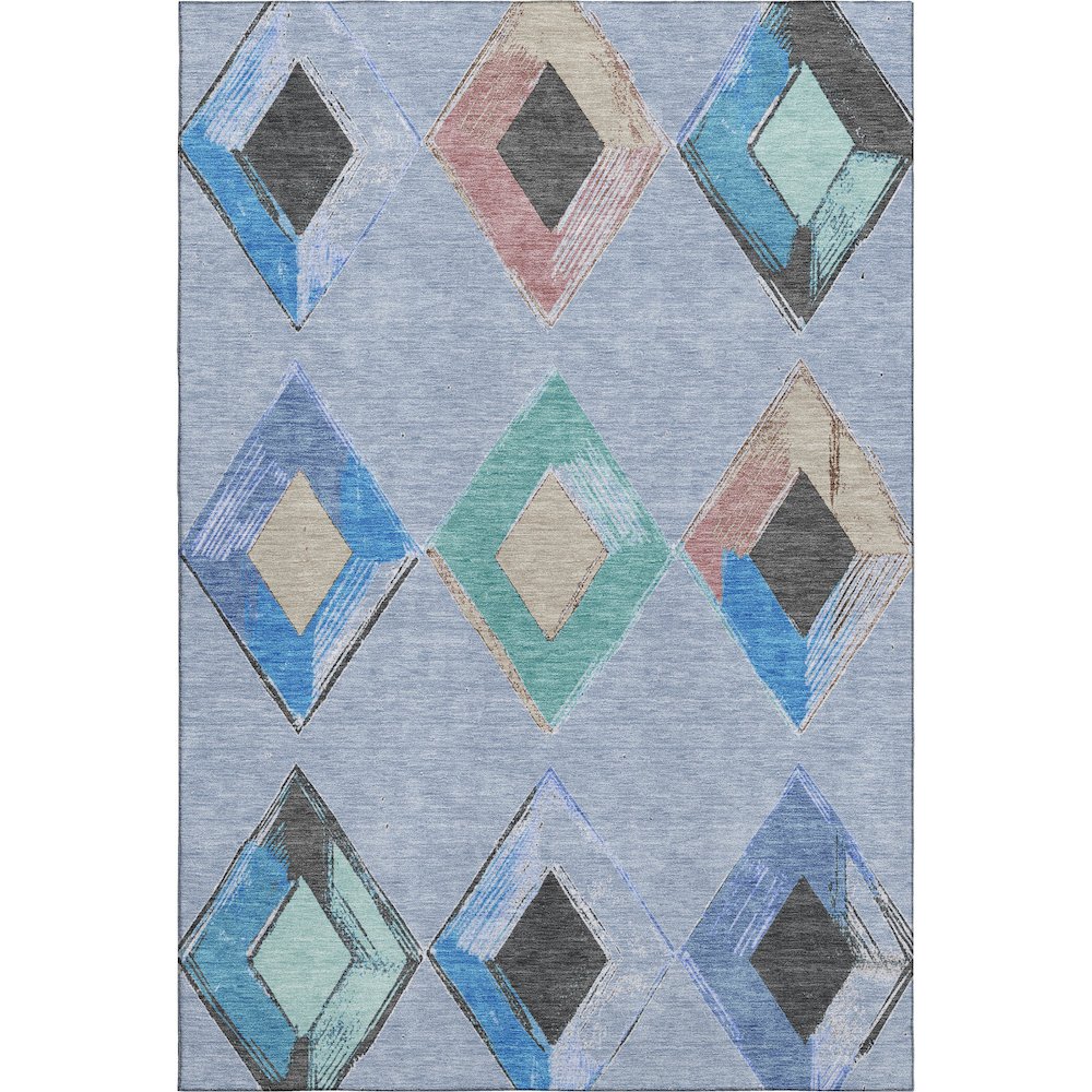 Premium Machine Washable Mayfield AMF2004 Blue 10' x 14' Rug