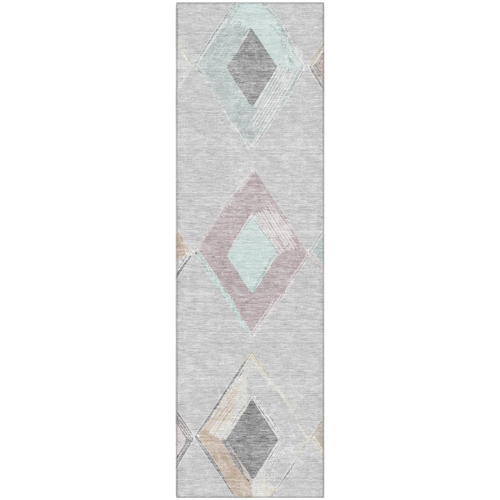 Premium Machine Washable Mayfield AMF2004 Gray 2'3" x 7'6" Runner Rug