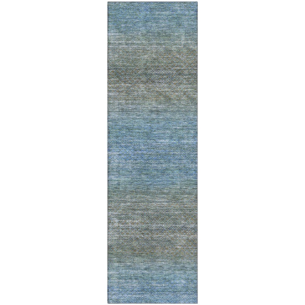 Premium Machine Washable Mayfield AMF2005 Blue 2'3" x 7'6" Runner Rug