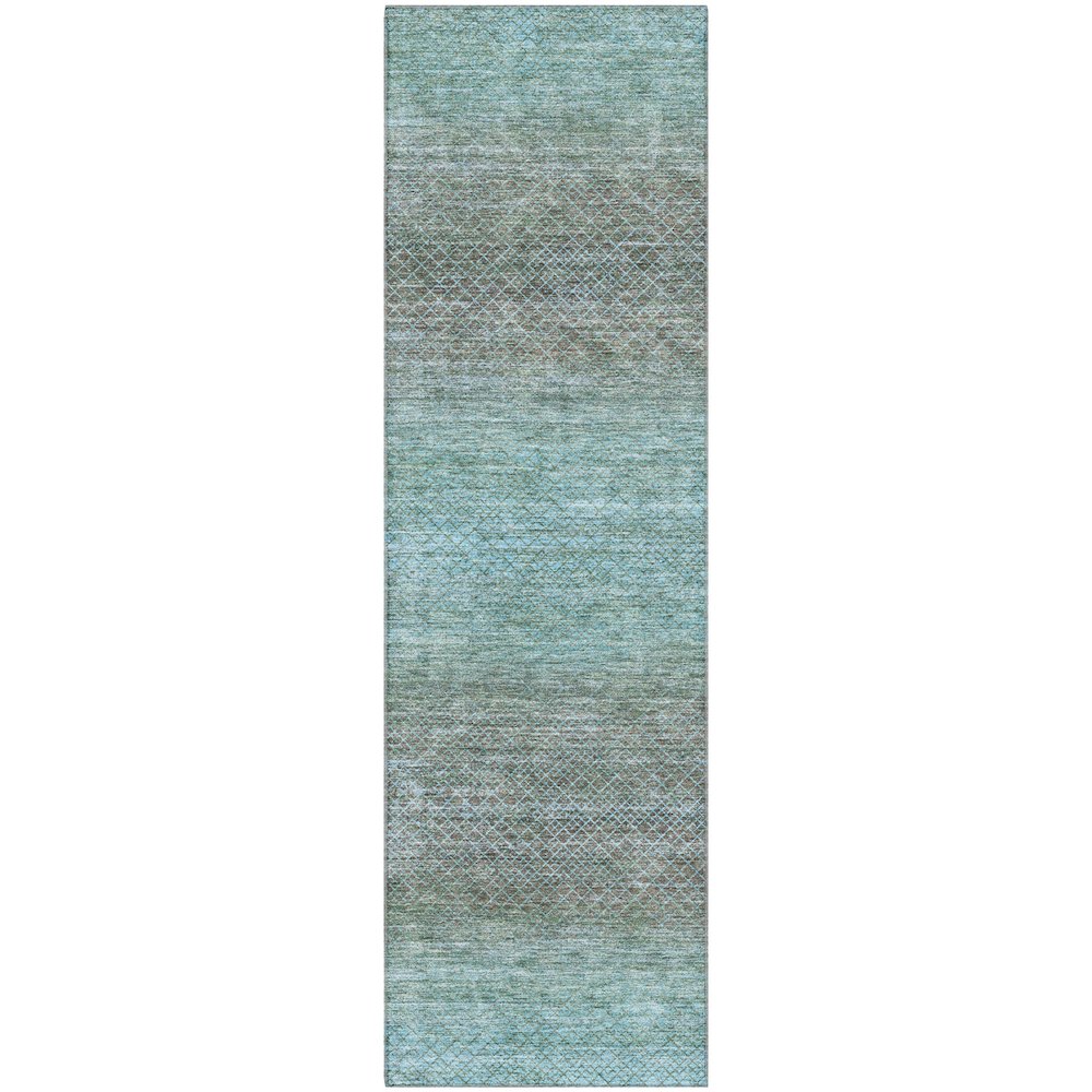 Premium Machine Washable Mayfield AMF2005 Teal 2'3" x 7'6" Runner Rug