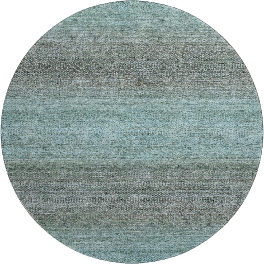 Premium Machine Washable Mayfield AMF2005 Teal 8' x 8' Round Rug