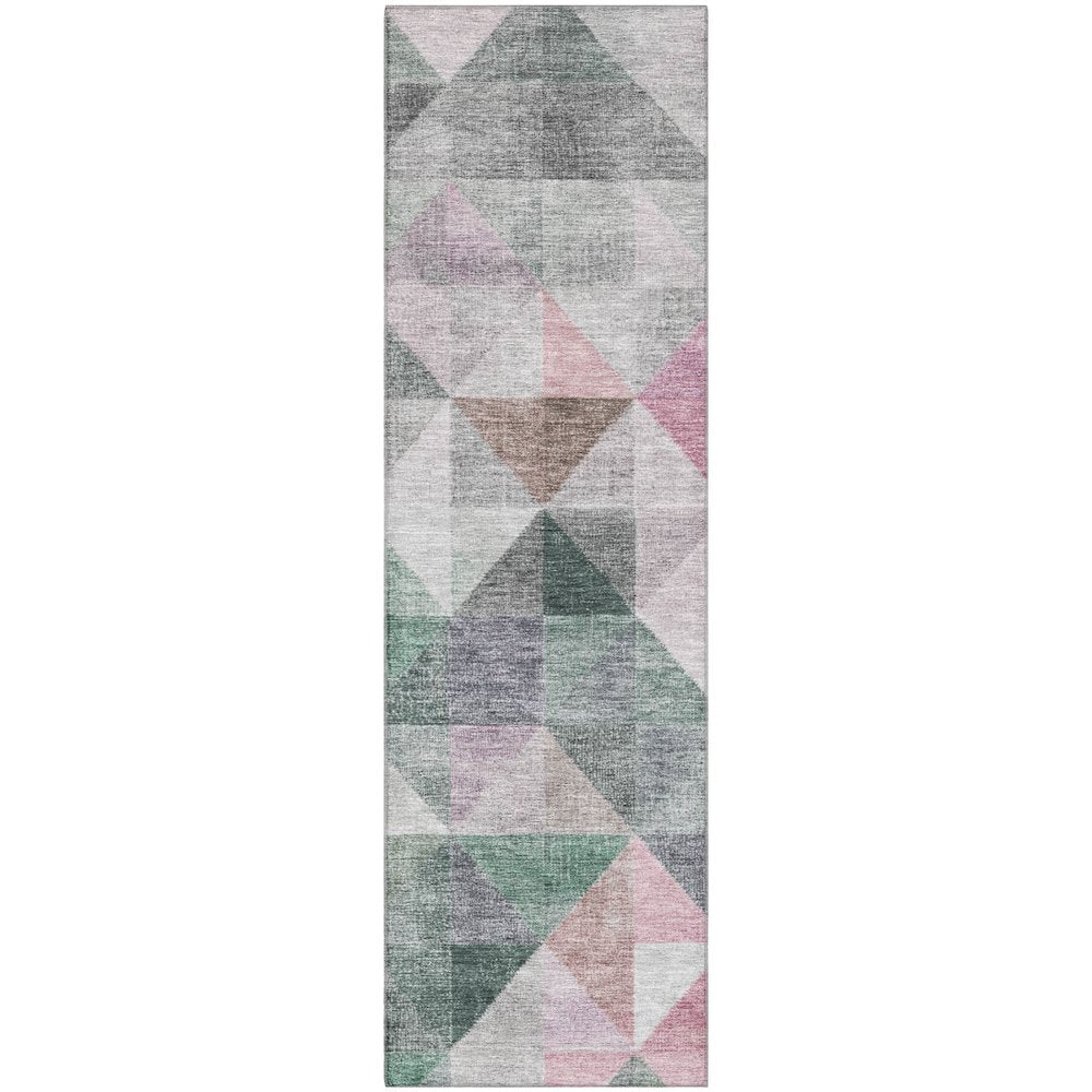 Premium Machine Washable Mayfield AMF2006 Pink 2'3" x 7'6" Runner Rug