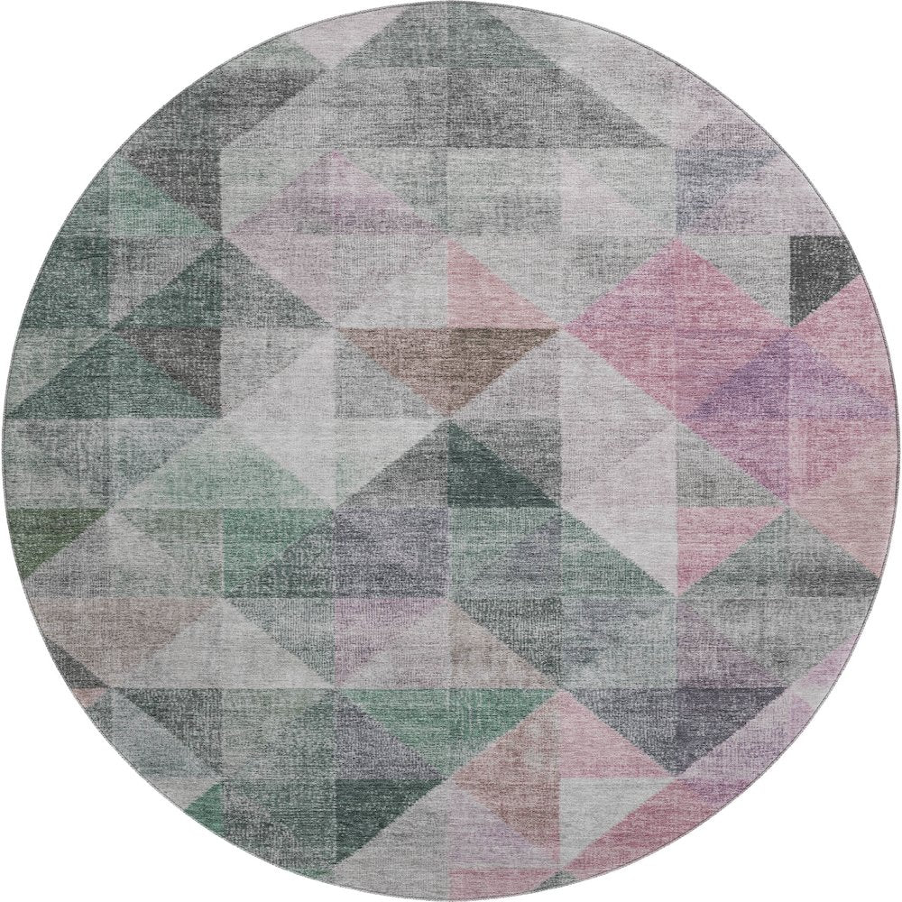 Premium Machine Washable Mayfield AMF2006 Pink 8' x 8' Round Rug
