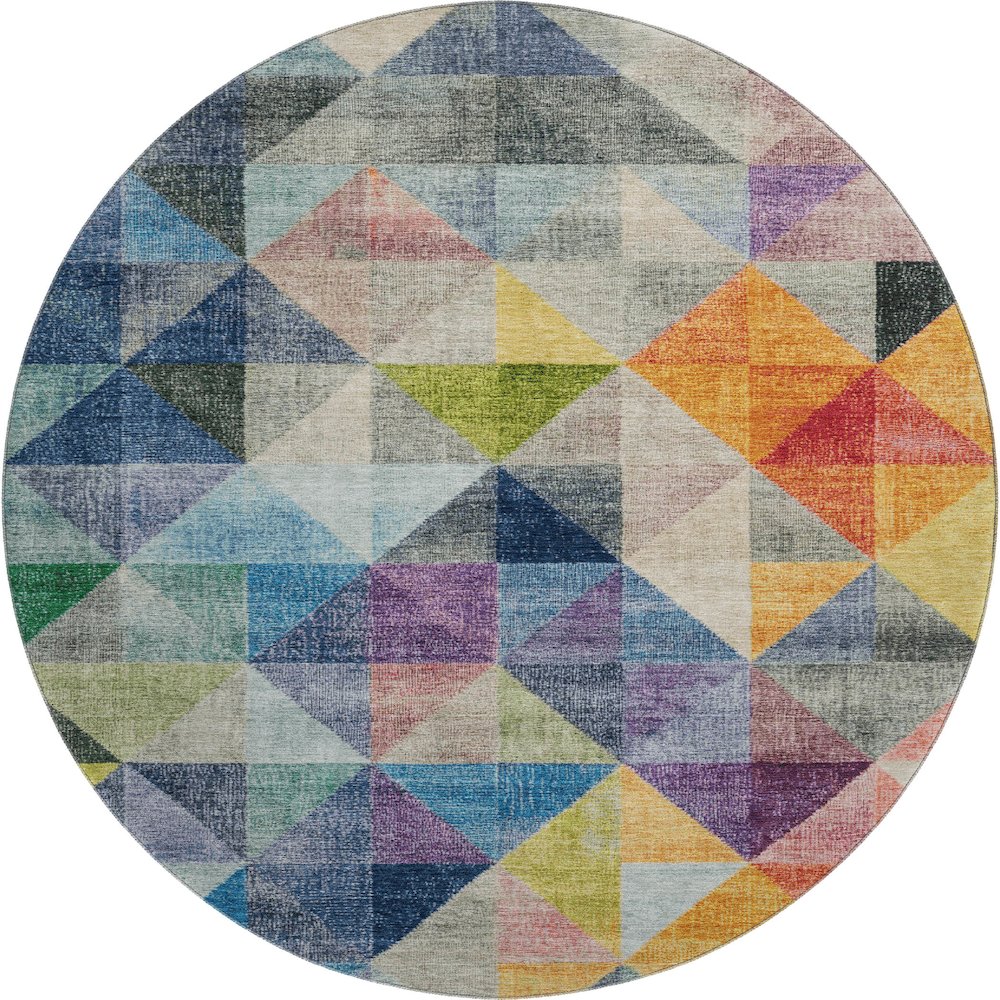 Premium Machine Washable Mayfield AMF2006 Ivory 8' x 8' Round Rug