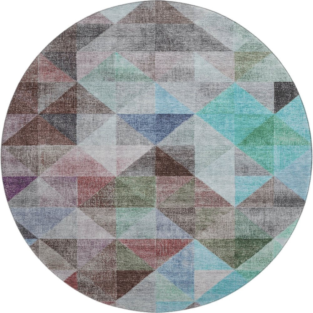 Premium Machine Washable Mayfield AMF2006 Gray 8' x 8' Round Rug