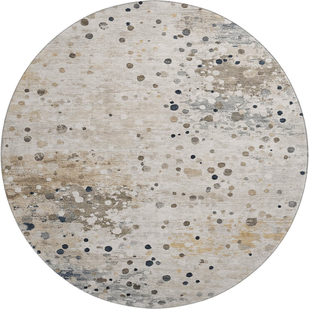 Premium Machine Washable Mayfield AMF2007 Ivory 8' x 8' Round Rug