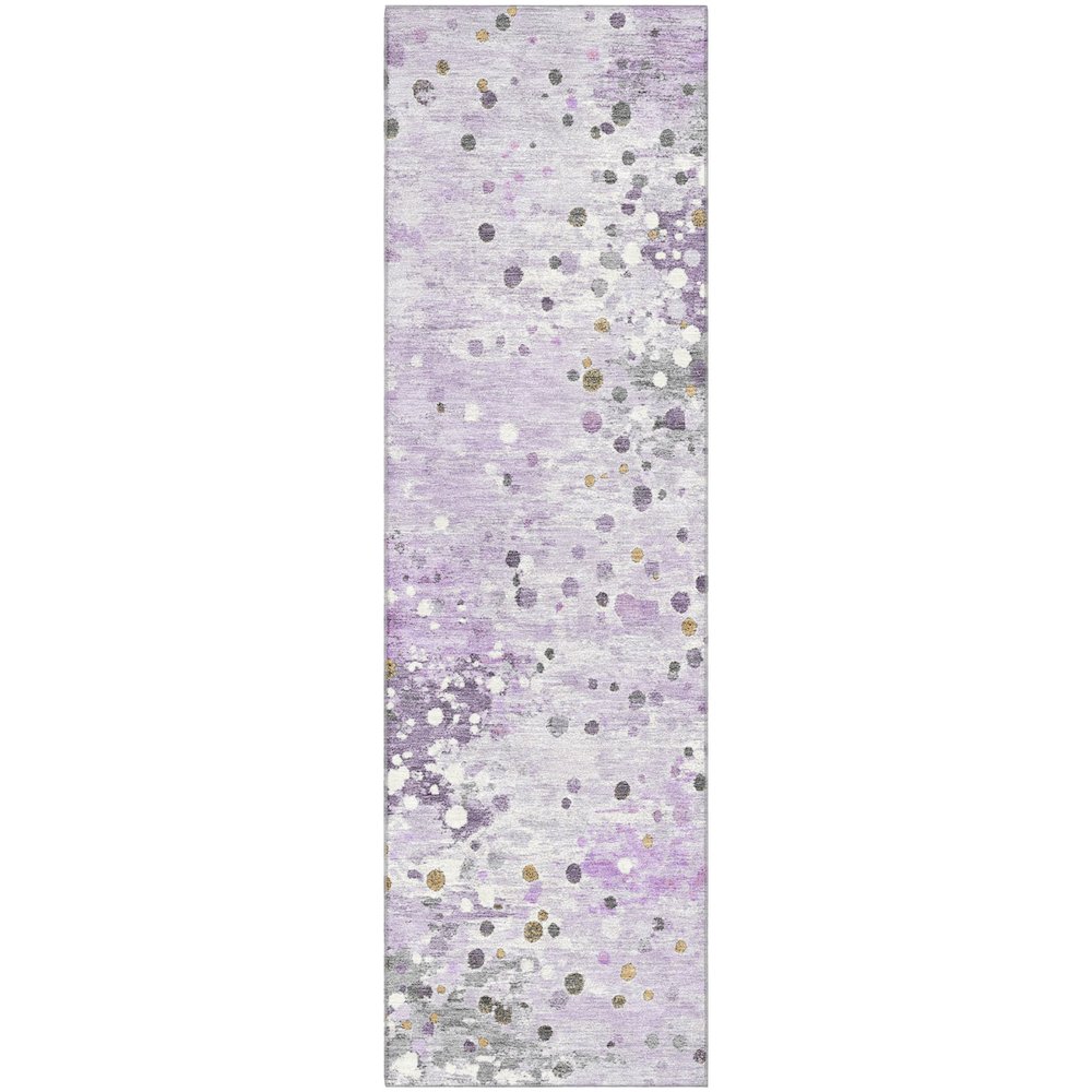 Premium Machine Washable Mayfield AMF2007 Purple 2'3" x 7'6" Runner Rug