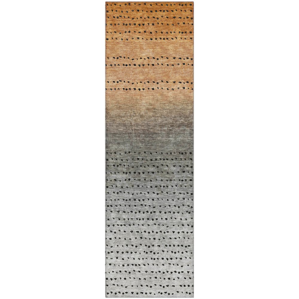 Premium Machine Washable Mayfield AMF2009 Orange 2'3" x 7'6" Runner Rug
