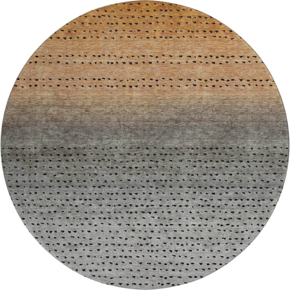 Premium Machine Washable Mayfield AMF2009 Orange 8' x 8' Round Rug