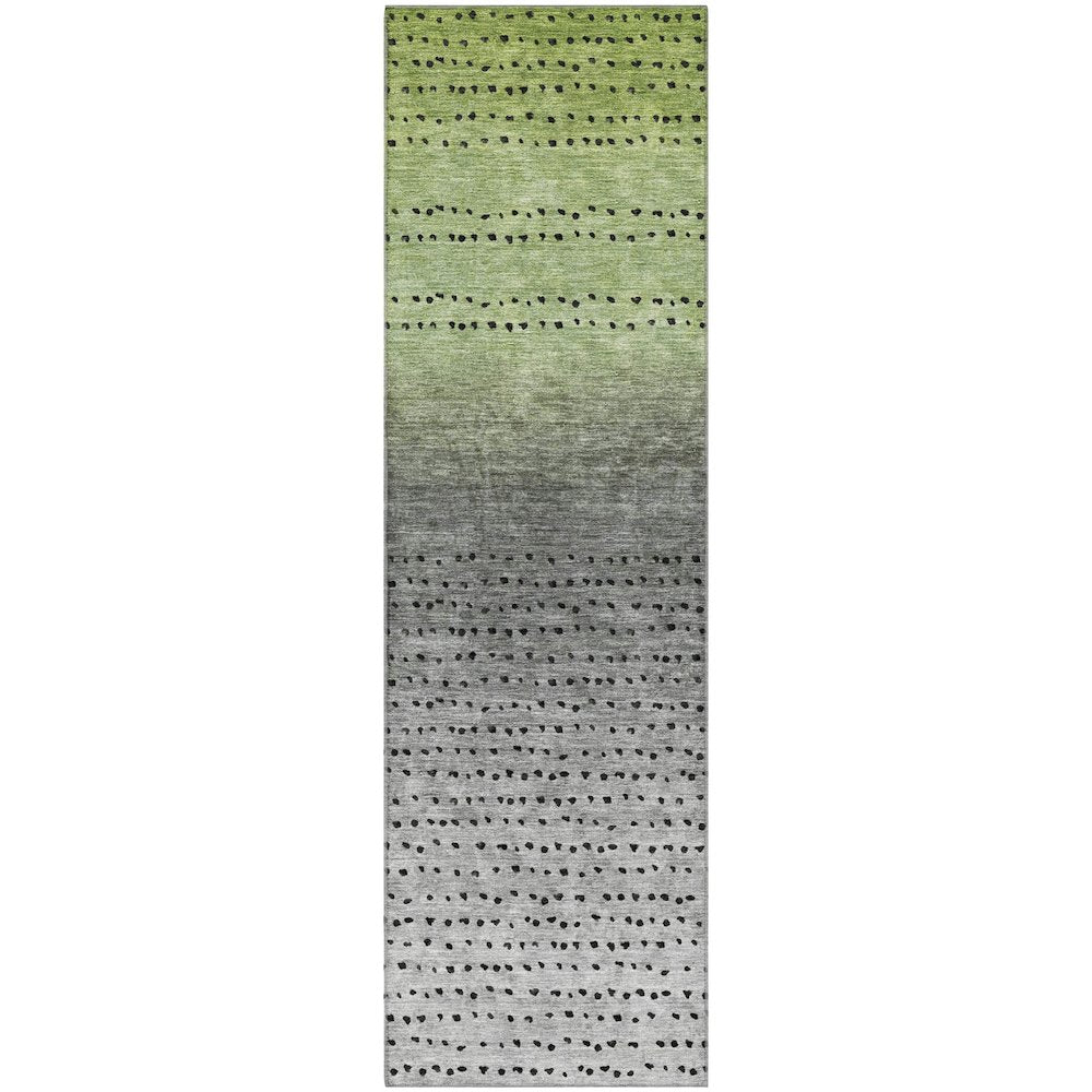 Premium Machine Washable Mayfield AMF2009 Green 2'3" x 7'6" Runner Rug