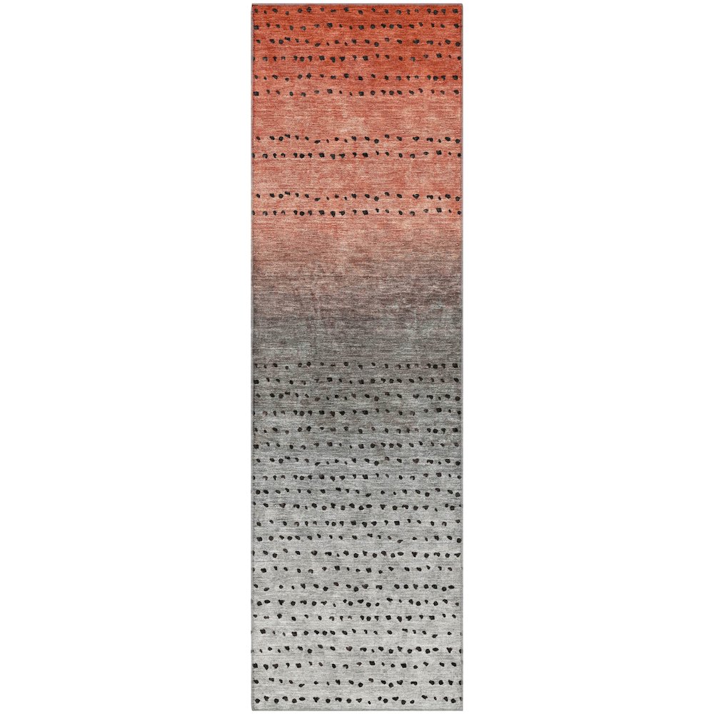 Premium Machine Washable Mayfield AMF2009 Orange 2'3" x 7'6" Runner Rug