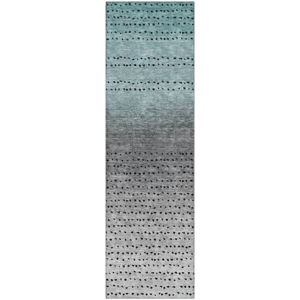 Premium Machine Washable Mayfield AMF2009 Teal 2'3" x 7'6" Runner Rug