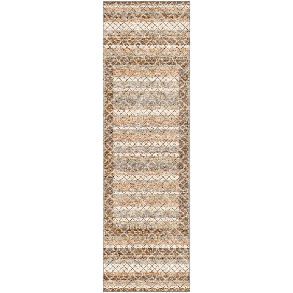 Premium Machine Washable Mayfield AMF2011 Brown 2'3" x 7'6" Runner Rug