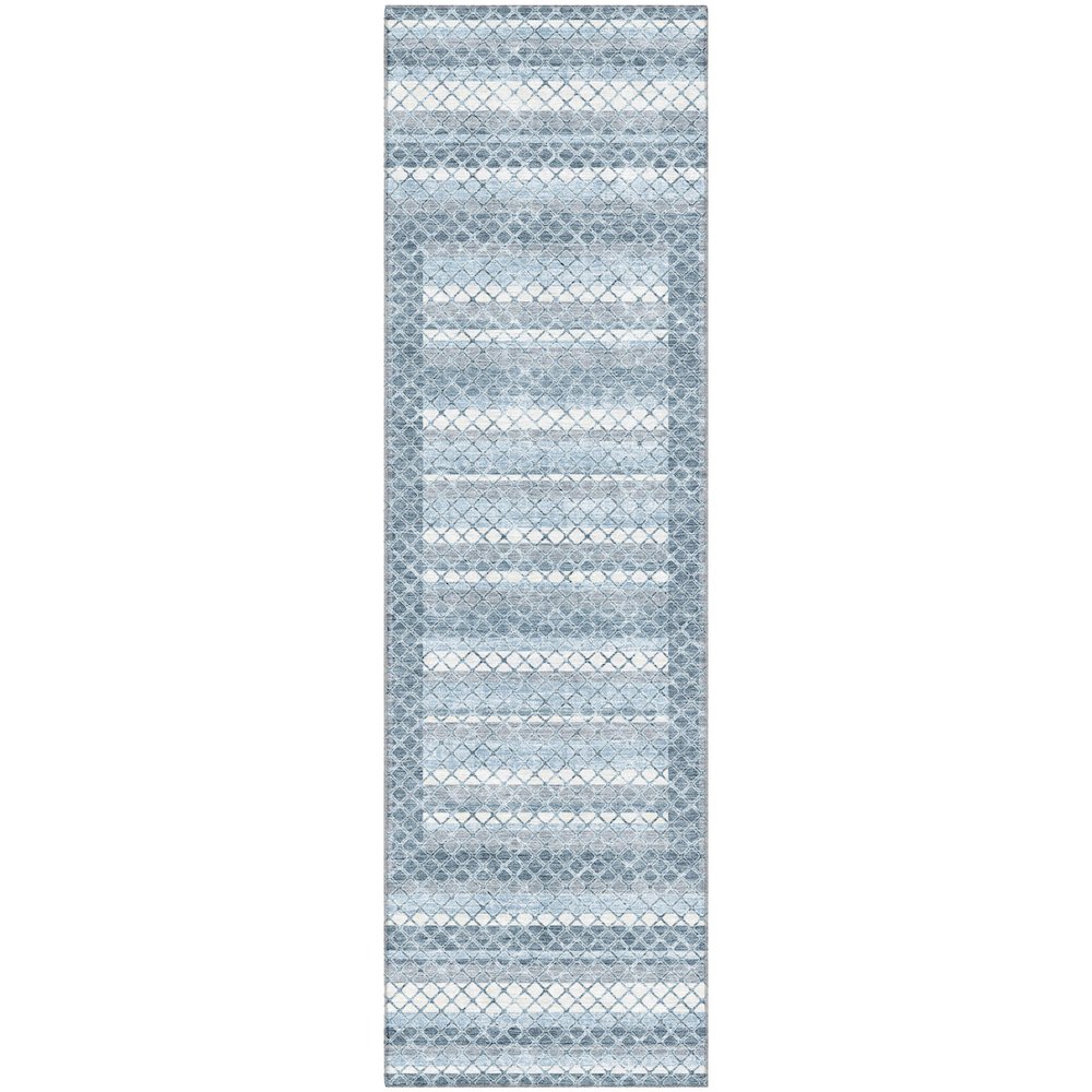 Premium Machine Washable Mayfield AMF2011 Blue 2'3" x 7'6" Runner Rug