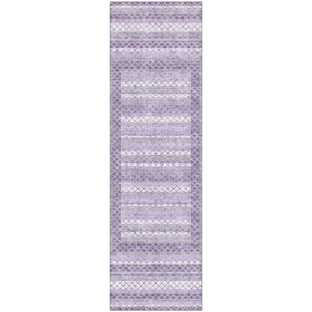 Premium Machine Washable Mayfield AMF2011 Purple 2'3" x 7'6" Runner Rug