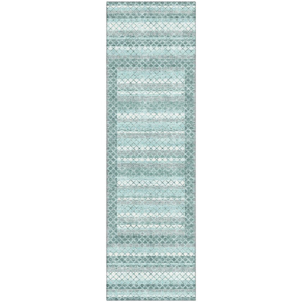 Premium Machine Washable Mayfield AMF2011 Teal 2'3" x 7'6" Runner Rug