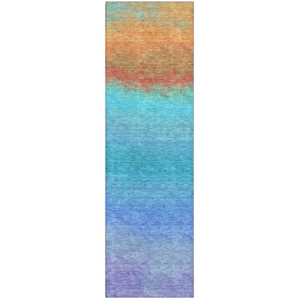Premium Machine Washable Mayfield AMF2012 Teal 2'3" x 7'6" Runner Rug