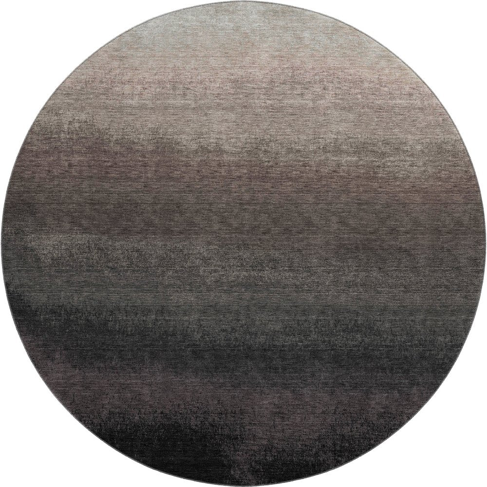 Premium Machine Washable Mayfield AMF2012 Black 8' x 8' Round Rug