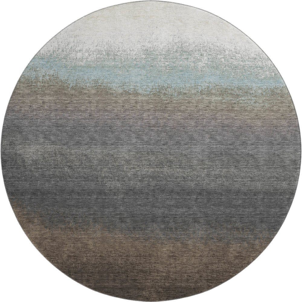Premium Machine Washable Mayfield AMF2012 Brown 8' x 8' Round Rug
